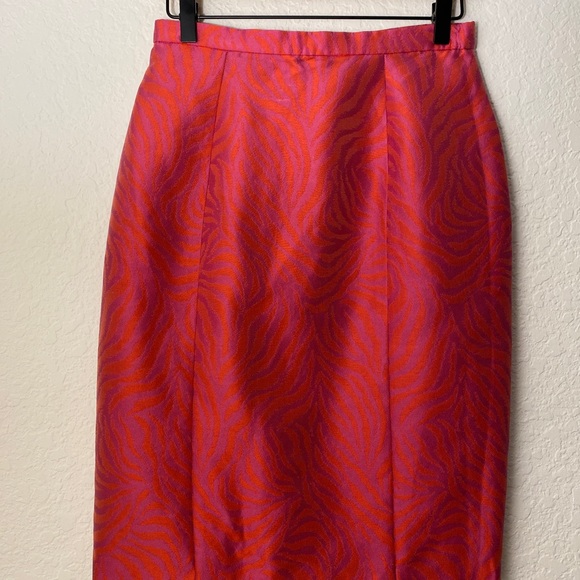 Roland Nivelais fushia silk pencil skirt size 6 - Picture 3 of 8